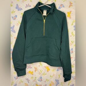 Members Mark Women’s Fleece Half-Zip Green Pullover Large